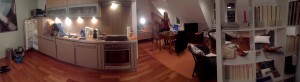 Our apartment in Hochheim. If you look closely enough, you can see me looking very happy with some wine and very thin thanks to the pano effect!